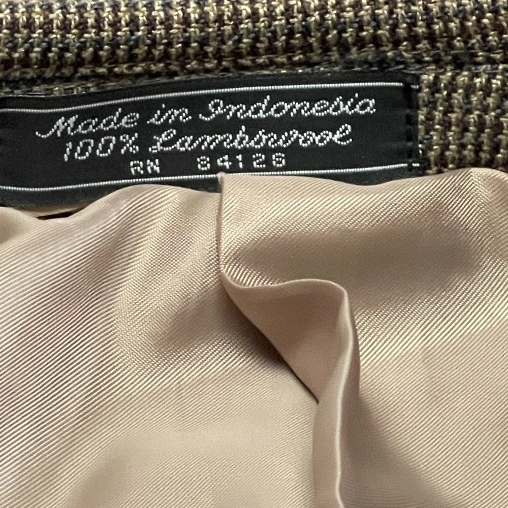 VTG Meeting Street‎ Men's 48R Blazer 100% Lambswool Brown Blazer Two Button Coat